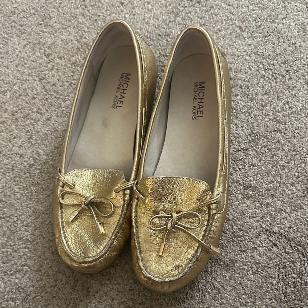 Michael Kors Metallic Gold Loafers